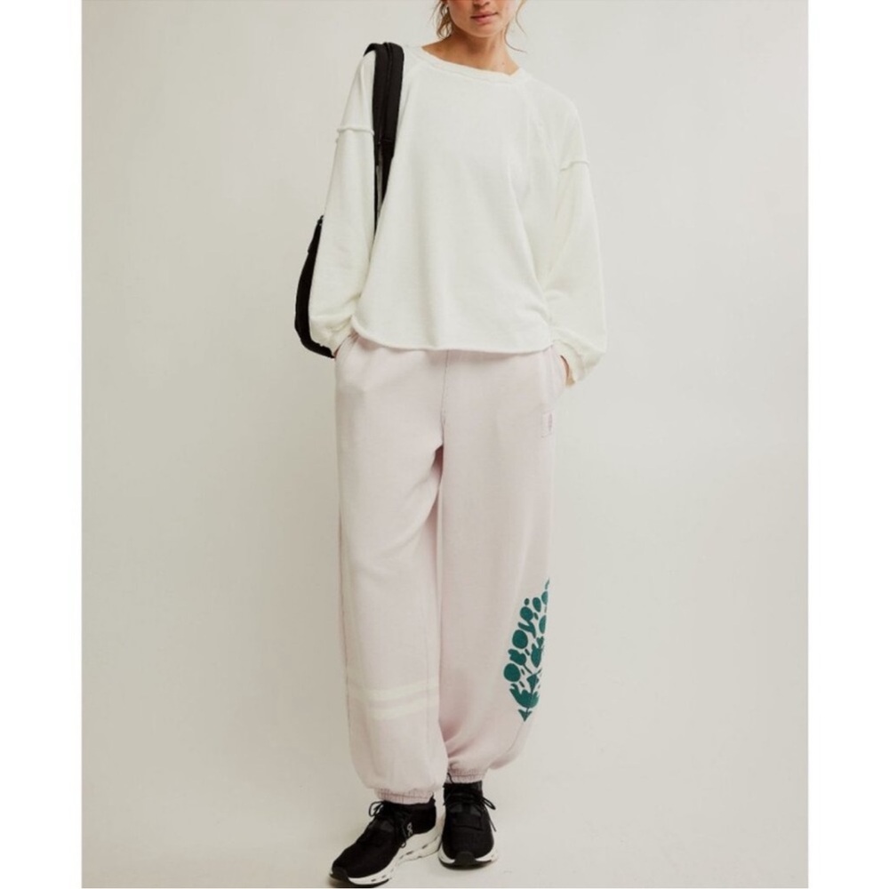 FP Movement by Free People White and Pink Joggers